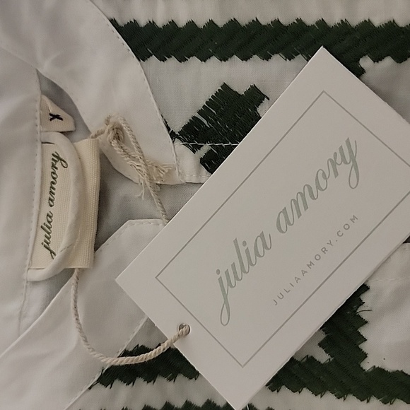 Julia Amory Scalloped Hem Caftan Dress in Green XS NWT - Picture 3 of 5